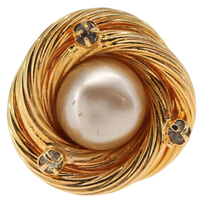 CHANEL Earring metal Gold CC Auth bs32646 - 0