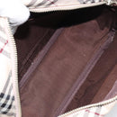 BURBERRY Nova Check Blue Label Shoulder Bag Nylon Beige Silver Auth bs32647-18