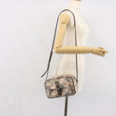 BURBERRY Nova Check Blue Label Shoulder Bag Nylon Beige Silver Auth bs32647-23