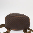 CELINE Macadam Canvas Backpack PVC Leather Brown Gold Auth bs32649-5