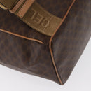 CELINE Macadam Canvas Backpack PVC Leather Brown Gold Auth bs32649-18