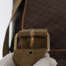CELINE Macadam Canvas Backpack PVC Leather Brown Gold Auth bs32649-9