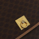 CELINE Macadam Canvas Backpack PVC Leather Brown Gold Auth bs32649-20