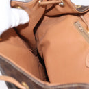 CELINE Macadam Canvas Backpack PVC Leather Brown Gold Auth bs32649-23