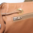 CELINE Macadam Canvas Backpack PVC Leather Brown Gold Auth bs32649-24