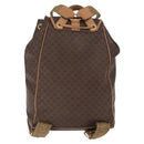 CELINE Macadam Canvas Backpack PVC Leather Brown Gold Auth bs32649-2