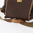 CELINE Macadam Canvas Backpack PVC Leather Brown Gold Auth bs32649-6