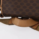 CELINE Macadam Canvas Backpack PVC Leather Brown Gold Auth bs32649-7