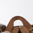 CELINE Macadam Canvas Backpack PVC Leather Brown Gold Auth bs32649-14