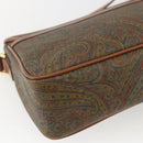 VALENTINO Shoulder Bag PVC Canvas Brown Gold Auth bs32650-16