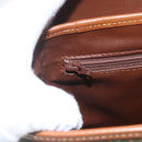 VALENTINO Shoulder Bag PVC Canvas Brown Gold Auth bs32650-17