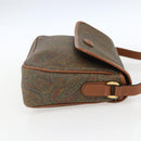 VALENTINO Shoulder Bag PVC Canvas Brown Gold Auth bs32650-4