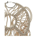 LOEWE Earring Canvas White Silver Auth bs32653V-10