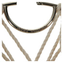 LOEWE Earring Canvas White Silver Auth bs32653V-18