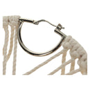 LOEWE Earring Canvas White Silver Auth bs32653V-19