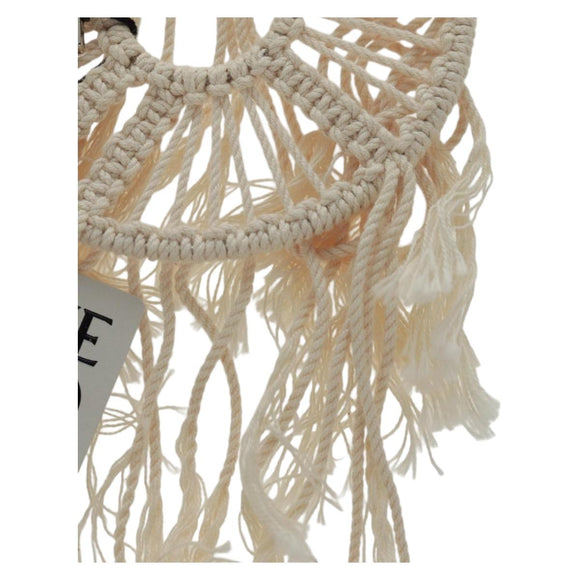 LOEWE Earring Canvas White Silver Auth bs32653V