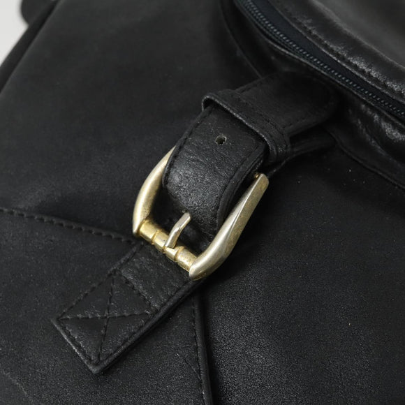 Gianni Versace Backpack Leather Black Gold Auth bs32654