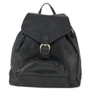 Gianni Versace Backpack Leather Black Gold Auth bs32654-13