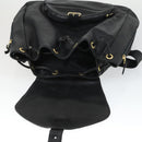 Gianni Versace Backpack Leather Black Gold Auth bs32654-22