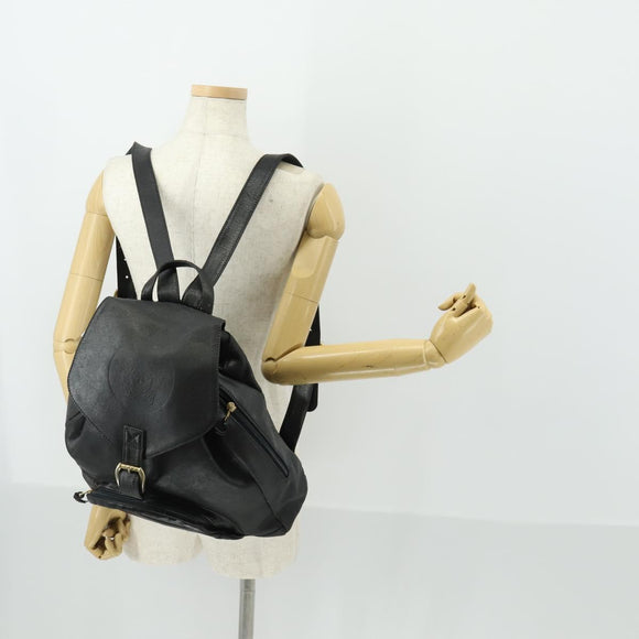 Gianni Versace Backpack Leather Black Gold Auth bs32654
