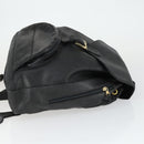 Gianni Versace Backpack Leather Black Gold Auth bs32654-3