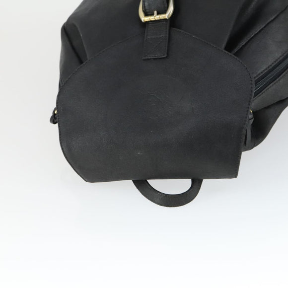 Gianni Versace Backpack Leather Black Gold Auth bs32654