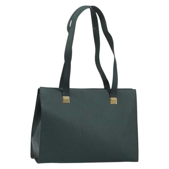 CELINE Tote Bag Leather Green Gold Auth bs32656