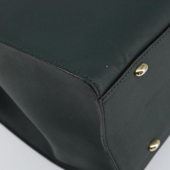 CELINE Tote Bag Leather Green Gold Auth bs32656