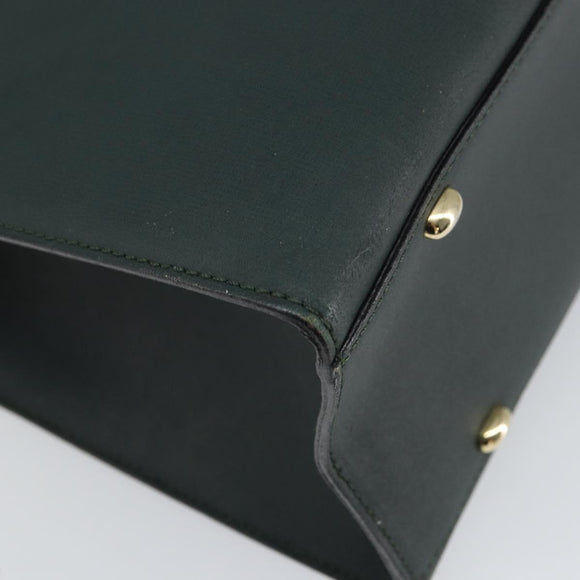 CELINE Tote Bag Leather Green Gold Auth bs32656