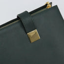 CELINE Tote Bag Leather Green Gold Auth bs32656-14