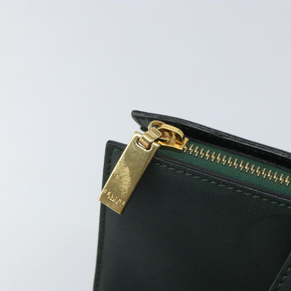 CELINE Tote Bag Leather Green Gold Auth bs32656