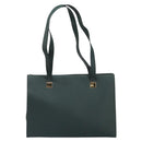 CELINE Tote Bag Leather Green Gold Auth bs32656-2