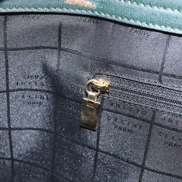 CELINE Tote Bag Leather Green Gold Auth bs32656