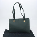 CELINE Tote Bag Leather Green Gold Auth bs32656-25