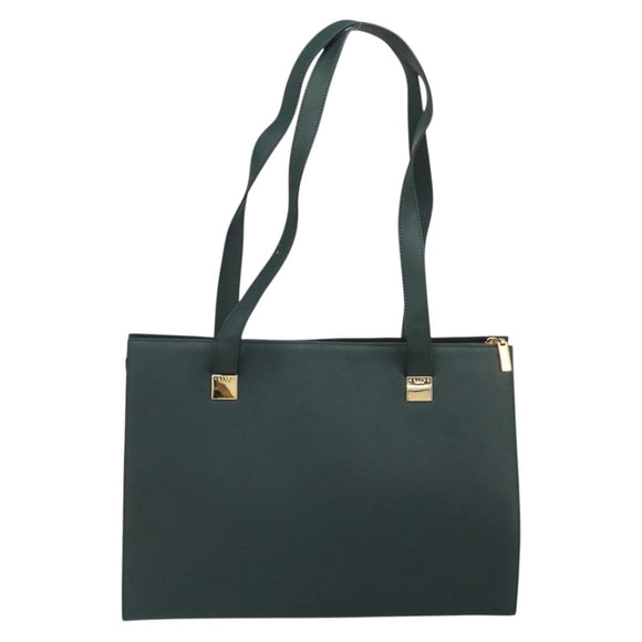 CELINE Tote Bag Leather Green Gold Auth bs32656
