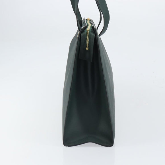 CELINE Tote Bag Leather Green Gold Auth bs32656