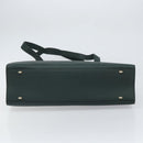 CELINE Tote Bag Leather Green Gold Auth bs32656-9
