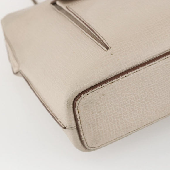 LOEWE Hand Bag Leather Beige Gold Auth bs32657