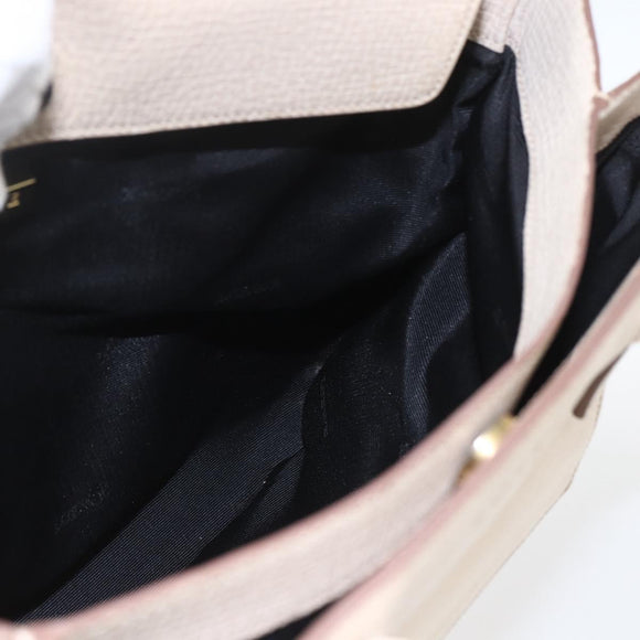 LOEWE Hand Bag Leather Beige Gold Auth bs32657