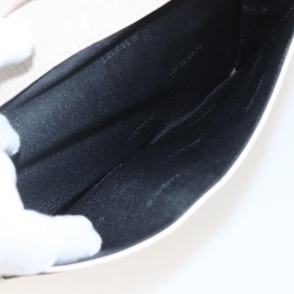 LOEWE Hand Bag Leather Beige Gold Auth bs32657