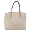 LOEWE Hand Bag Leather Beige Gold Auth bs32657-2