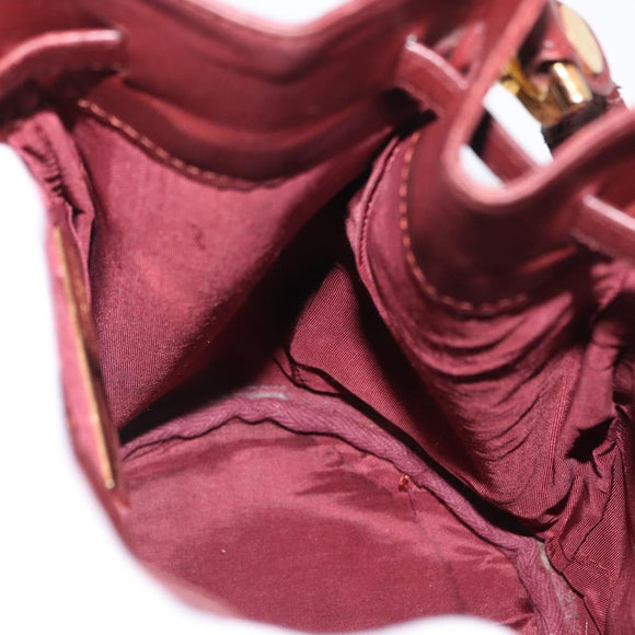 CARTIER Must Line Shoulder Bag Leather Bordeaux Gold Auth bs32660