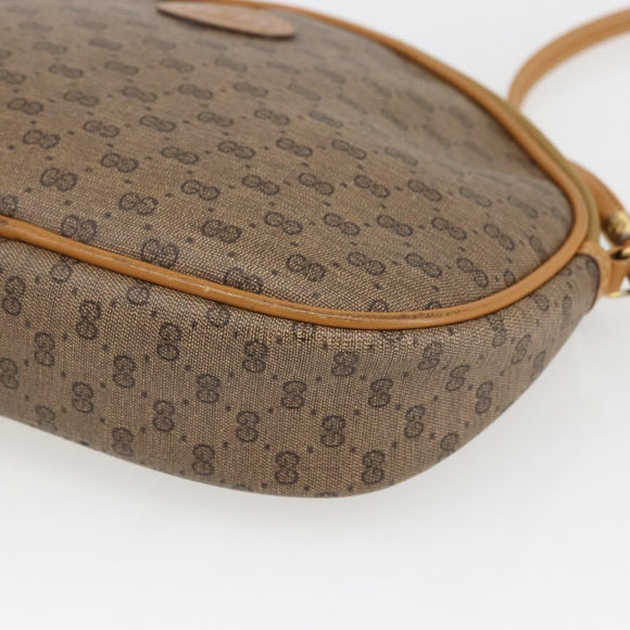 GUCCI Micro GG Supreme Shoulder Bag PVC Beige Gold Auth bs32661
