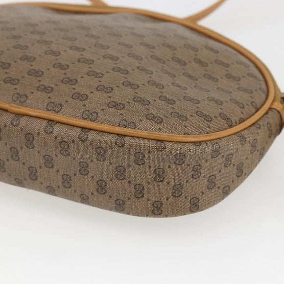 GUCCI Micro GG Supreme Shoulder Bag PVC Beige Gold Auth bs32661