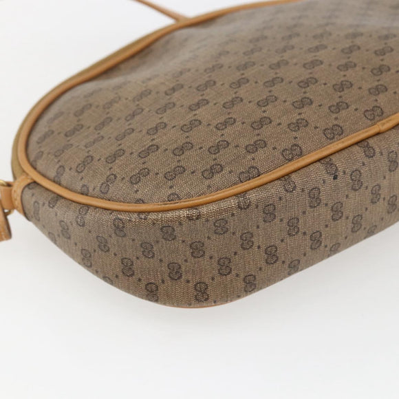 GUCCI Micro GG Supreme Shoulder Bag PVC Beige Gold Auth bs32661