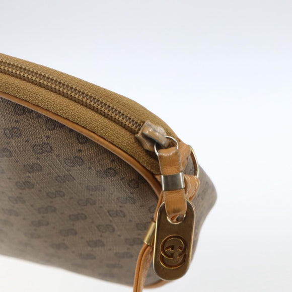 GUCCI Micro GG Supreme Shoulder Bag PVC Beige Gold Auth bs32661