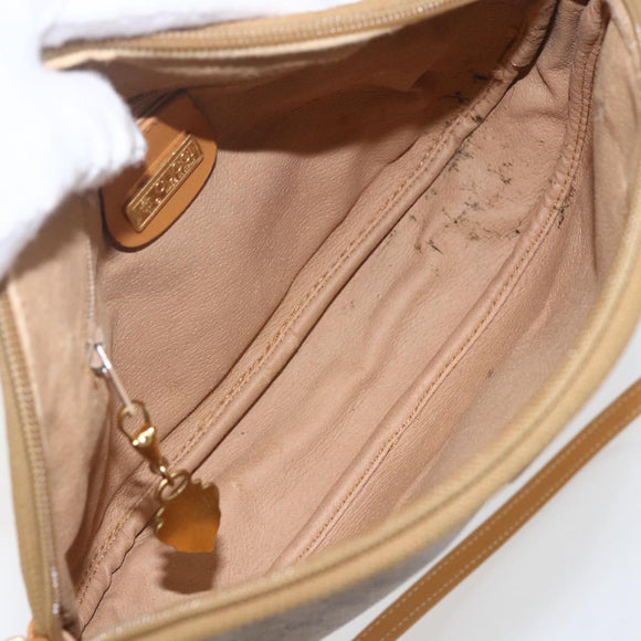 GUCCI Micro GG Supreme Shoulder Bag PVC Beige Gold Auth bs32661