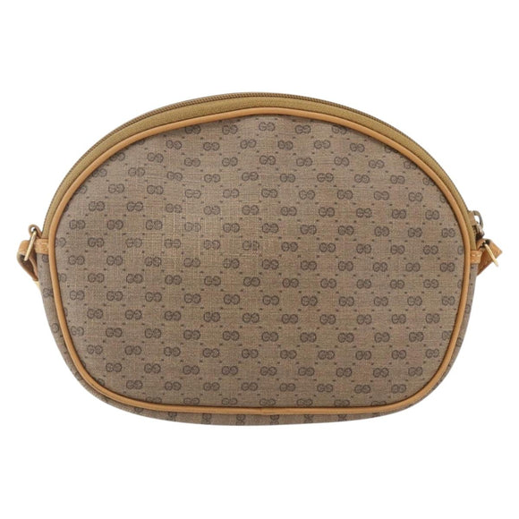 GUCCI Micro GG Supreme Shoulder Bag PVC Beige Gold Auth bs32661