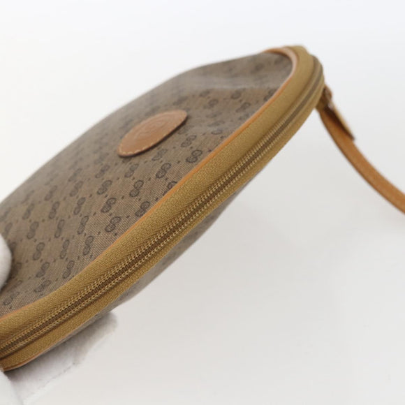 GUCCI Micro GG Supreme Shoulder Bag PVC Beige Gold Auth bs32661