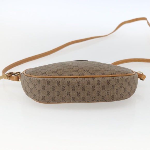GUCCI Micro GG Supreme Shoulder Bag PVC Beige Gold Auth bs32661